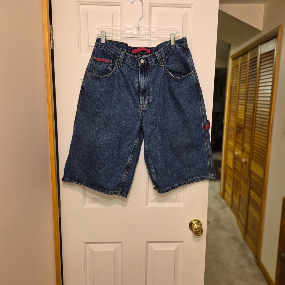 US Polo Assn Mens 36 Carpenter Jean Shorts Dark Wash Denim Baggy Y2K 112315NT